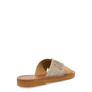 Rasteira Napa Soft Tiras Cruzadas Bege