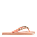 Chinelo Flip Flop Matelassê Tiras Corrente Rosê