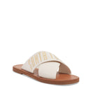 Rasteira Off White Gorgurão Bico Quadrado