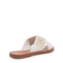 Rasteira Off White Gorgurão Bico Quadrado