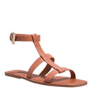 Rasteira Bico Quadrado Couro Nobre Caramelo Pesponto