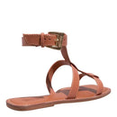 Rasteira Bico Quadrado Couro Nobre Caramelo Pesponto