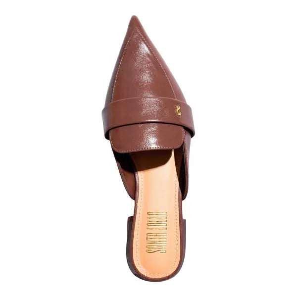 Mule Napa Madri Bico Fino Marrom Siberia