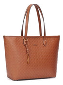 Bolsa Shopper Marrom Santa Lolla Universitaria Grande Alça Fixa Mão