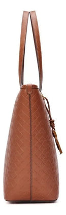 Bolsa Shopper Marrom Santa Lolla Universitaria Grande Alça Fixa Mão