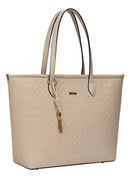 Bolsa Shopper Bege Santa Lolla Universitaria Grande Alça Fixa Mão