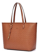 Bolsa Shopper Marrom Santa Lolla Universitaria Grande Alça Fixa Mão