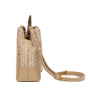 Bolsa Bucket Palha Tramado Bege Alça De Mão