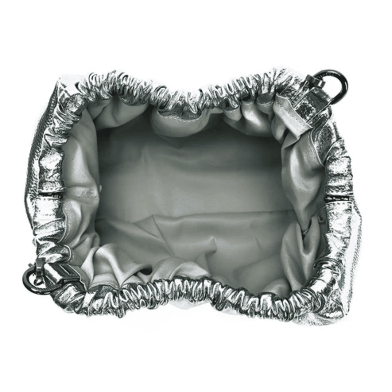 Bolsa Santa Lolla Prata Metalizado Correntes