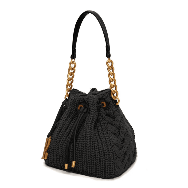 Bolsa Bucket Preta Média Alça De Ombro