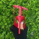 Sandália Peep Toe Couro Pelica Salto Alto Vermelho