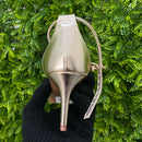 Sandália Crinkle Galaxy Dourada Salto Baixo Fino