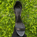 Sandália Verniz Anzeli Preta Salto Médio Fino