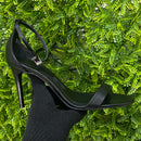 Sandália Verniz Anzeli Preta Salto Médio Fino