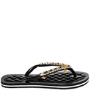 Chinelo Flip Flop Borracha Corrente Tiras Finas Preto