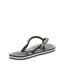 Chinelo Flip Flop Borracha Corrente Tiras Finas Preto