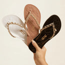 Chinelo Flip Flop Borracha Corrente Tiras Finas Preto