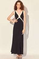 Vestido Midi Bicolor em Moletinho de Viscose com Elastano